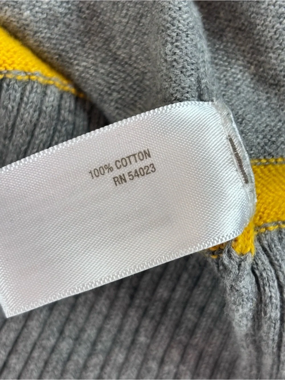 Old Navy XXL Gray & Yellow Striped Quarter Zip Cotton Sweater